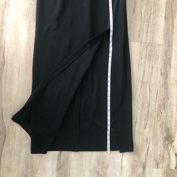 Vintage 90s Algo Black Backless Rhinestone Maxi Dress - Picture 8 of 13